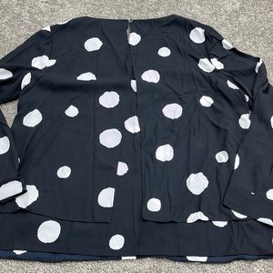 NWT Chico’s Black White Dots Layered Tunic Top Blouse 2 Standard size L 12 NEW